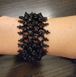 Sparkly Black Beaded Bracelet